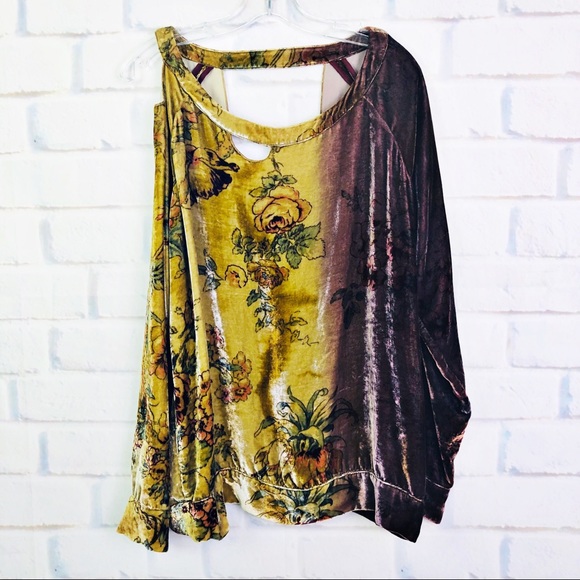 Chaser Tops - Chaser Printed Velvet Raglan Top